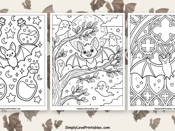 halloween bat coloring pages featured image