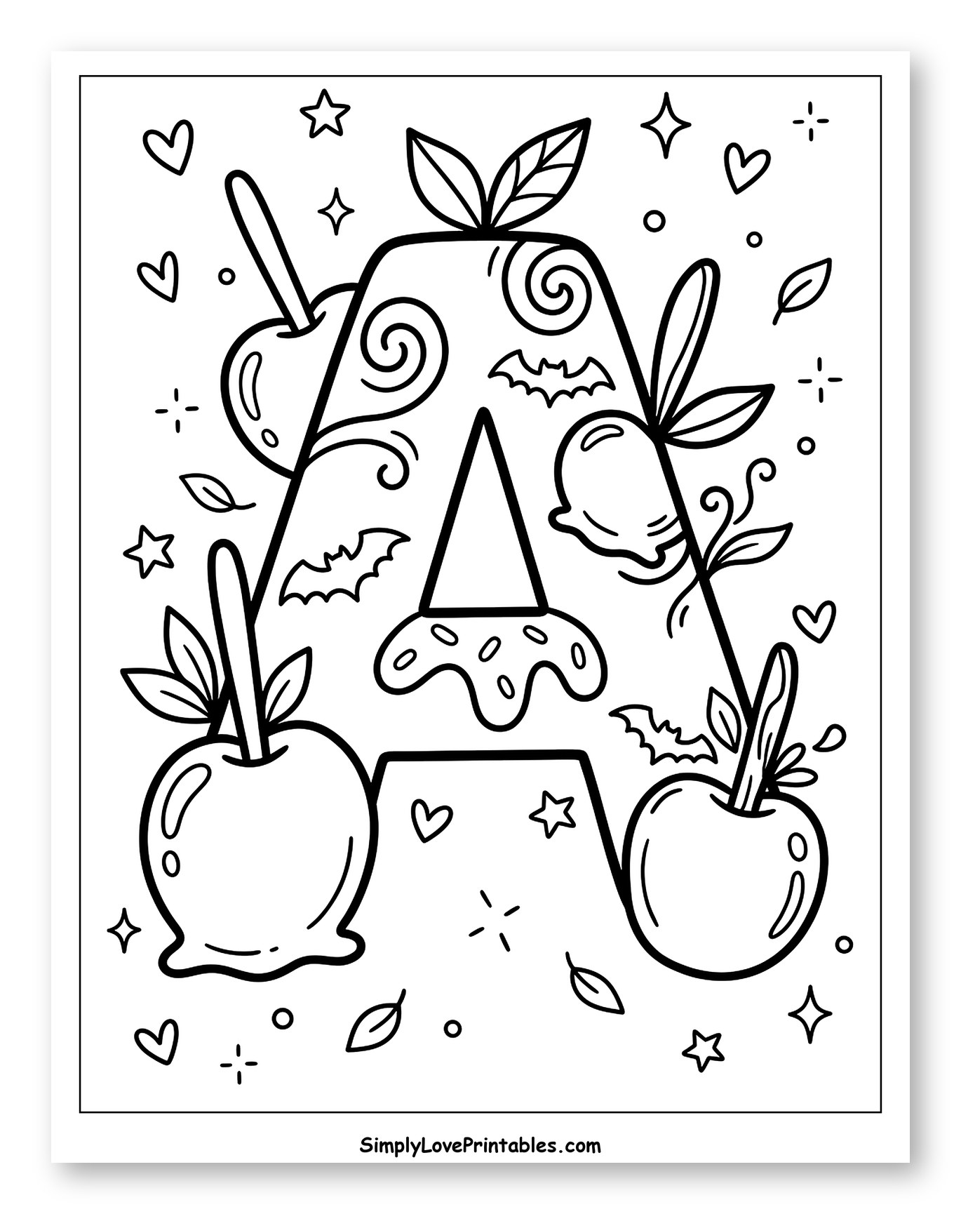 Halloween Candy Apple Letter A