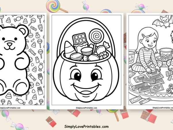 halloween candy coloring pages featured image