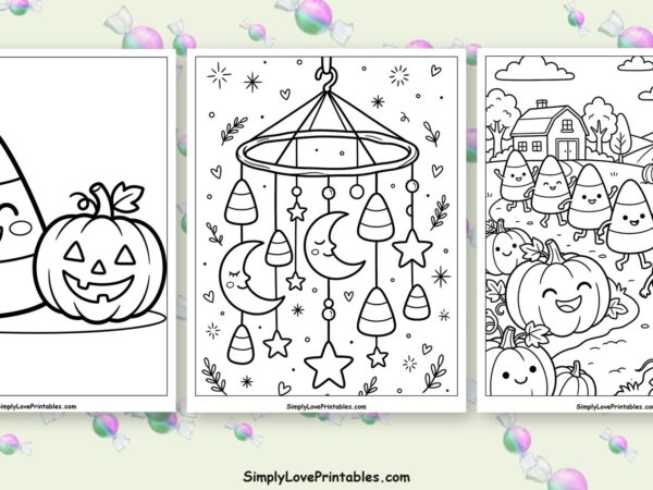 halloween candy corn coloring pages featured image