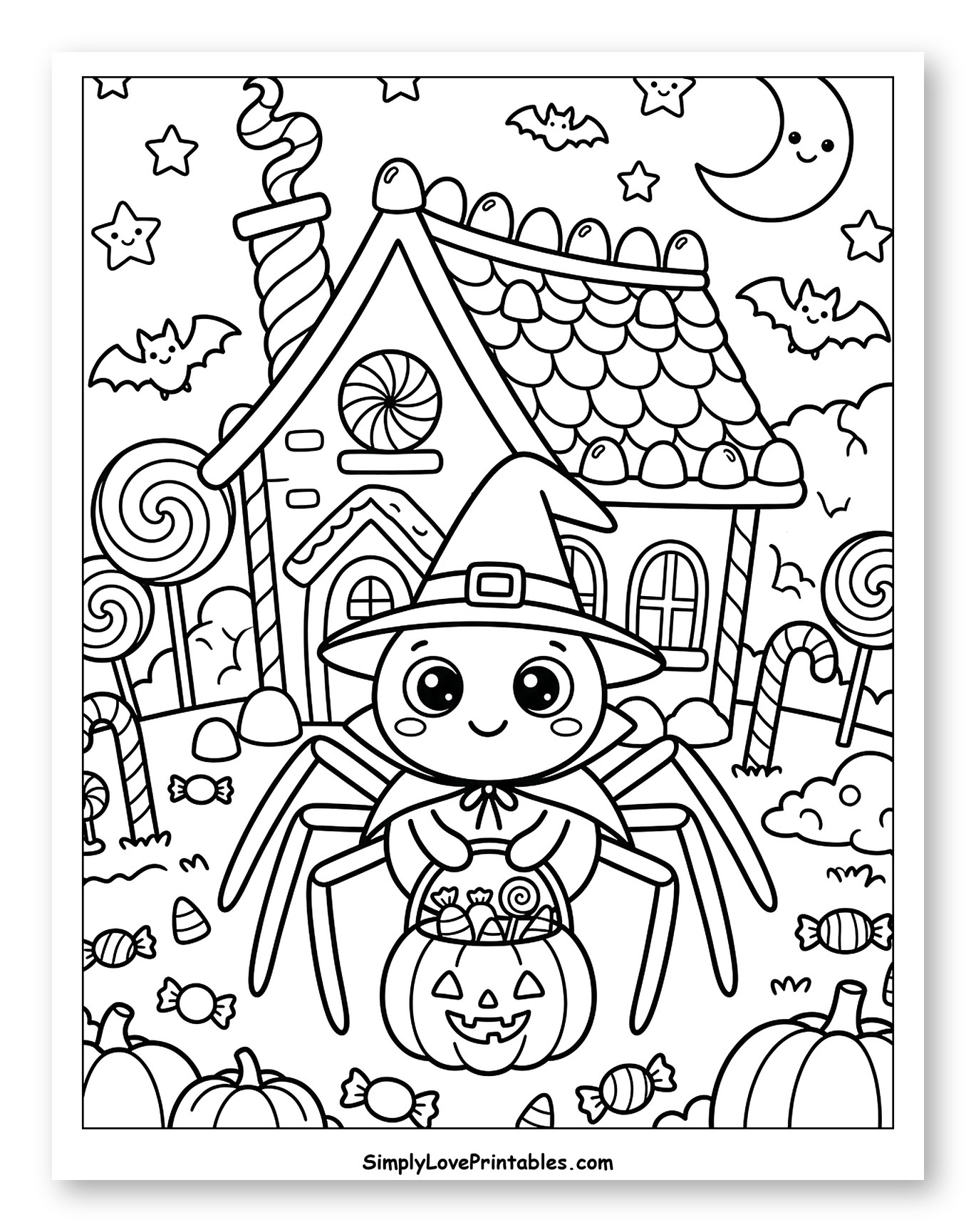 Halloween Candy House with Adorable Spider
