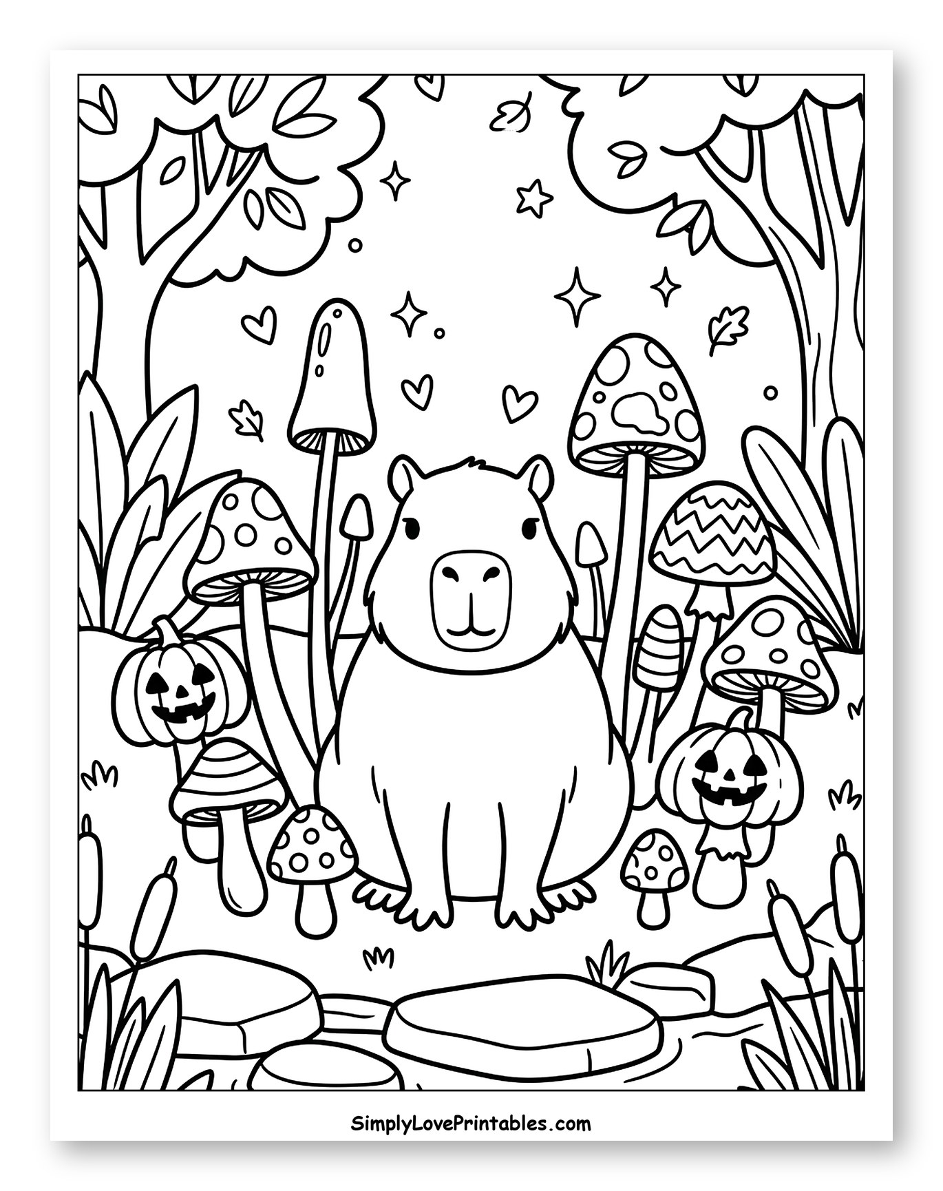 Halloween Capybara in a Magical Forest