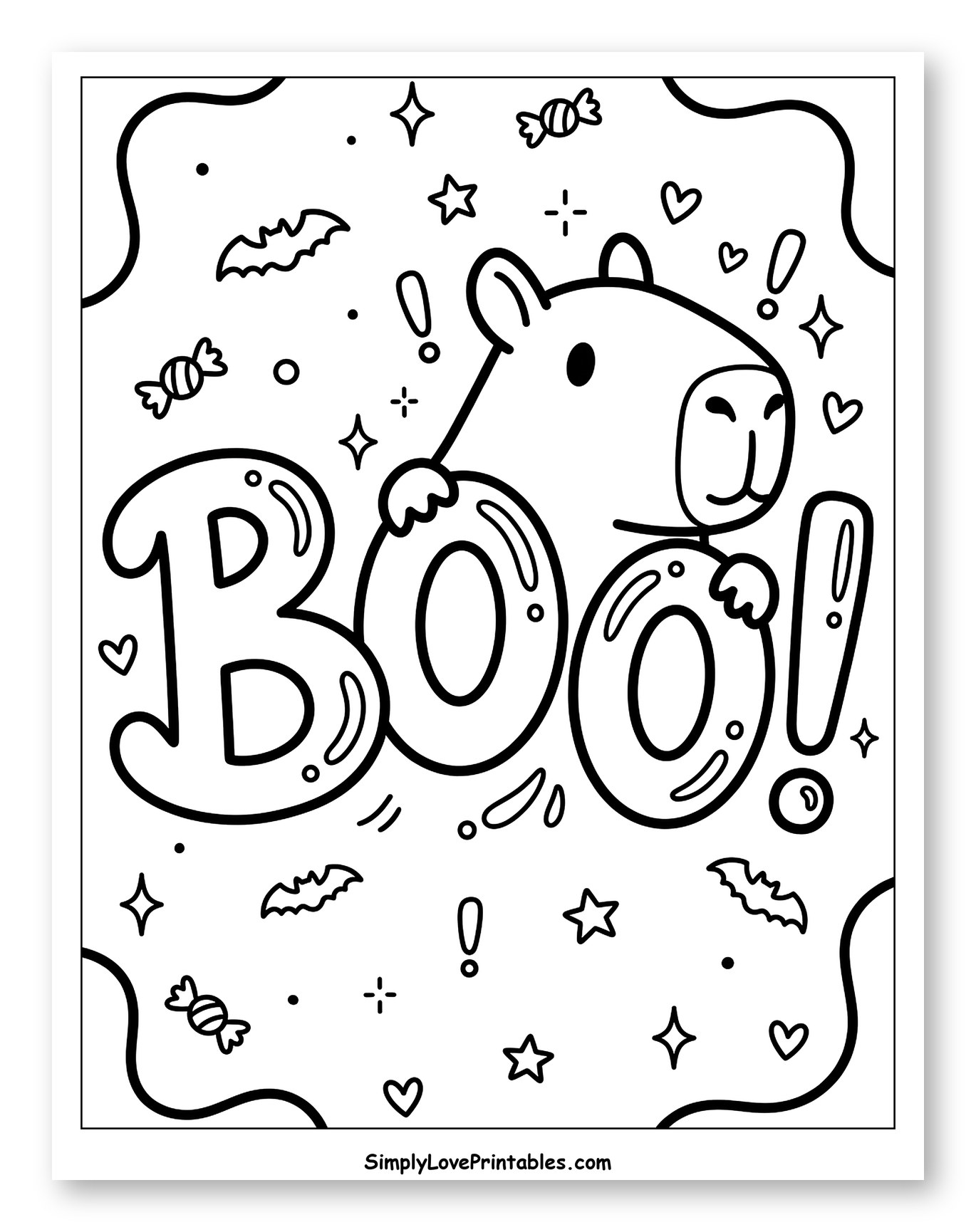 Halloween Capybara Says Boo