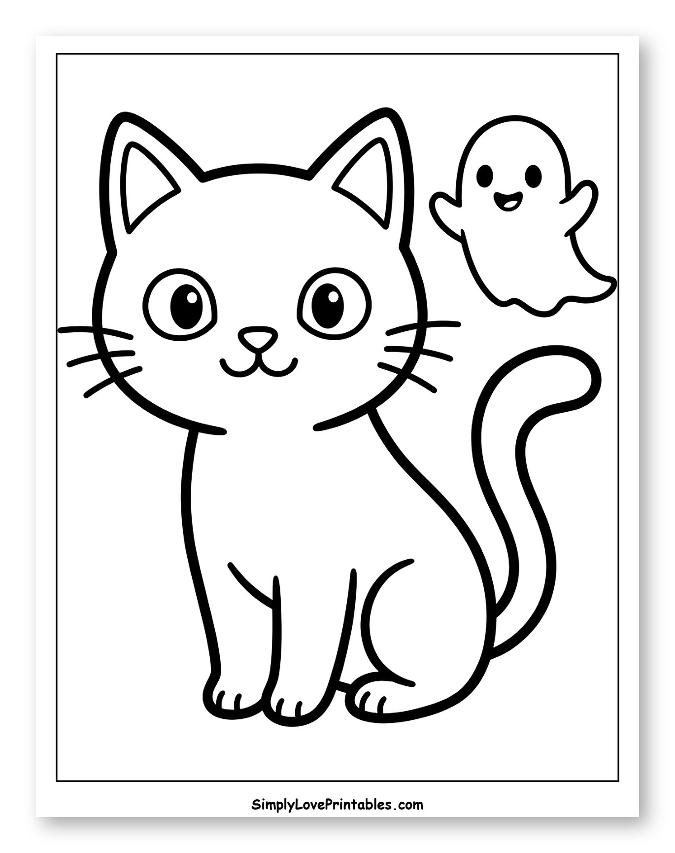 Halloween Cat and Happy Ghost