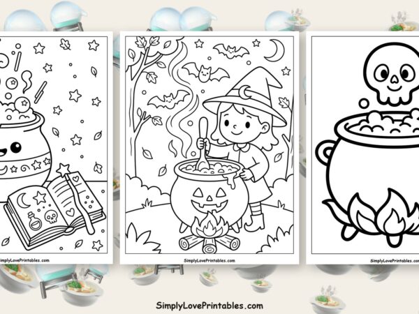 halloween Cauldron coloring pages featured image