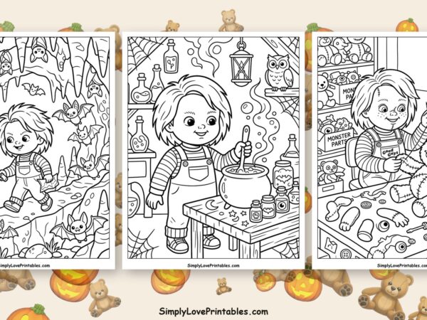 halloween chucky coloring pages featured image