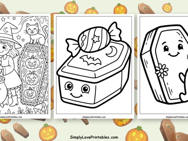 halloween Coffin coloring pages featured image