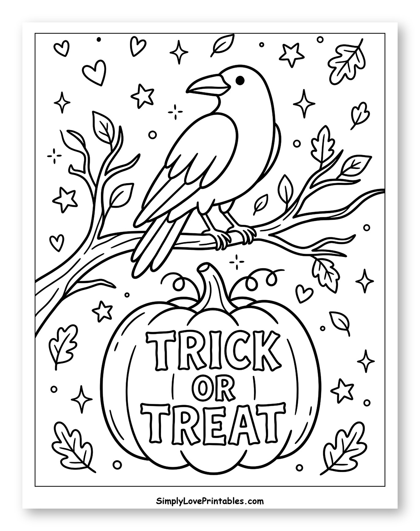 Halloween Crow and Trick or Treat Pumpkin