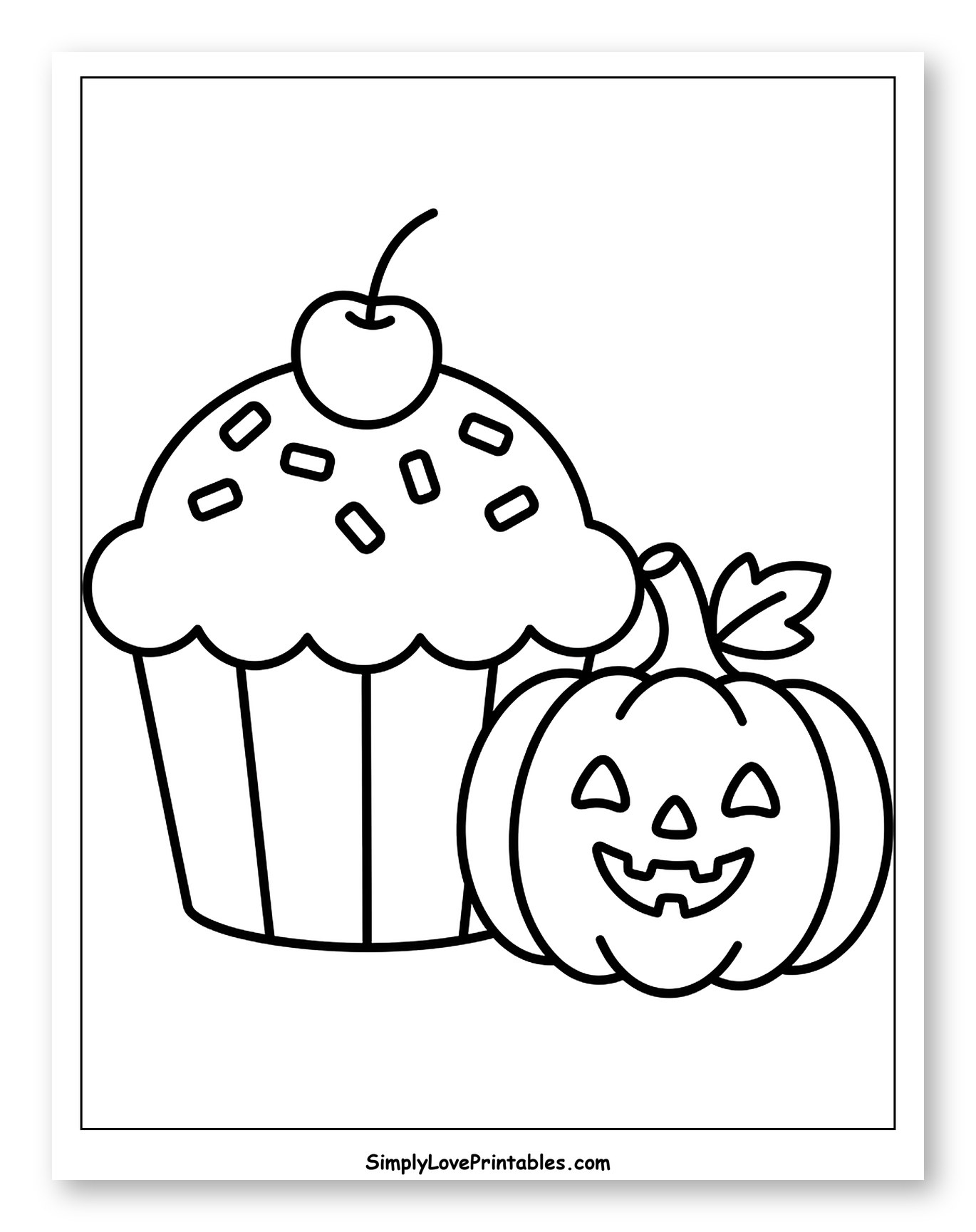 Halloween Cupcake and Jack-o'-Lantern