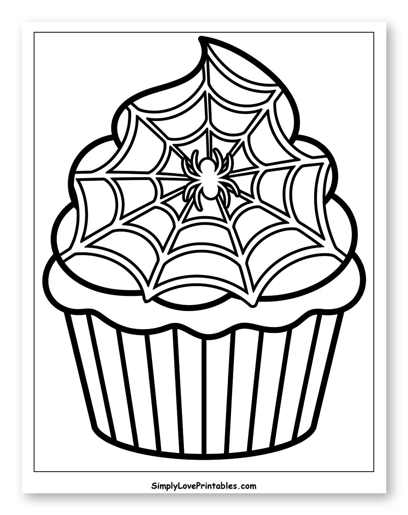 Halloween Cupcake with Spider Web