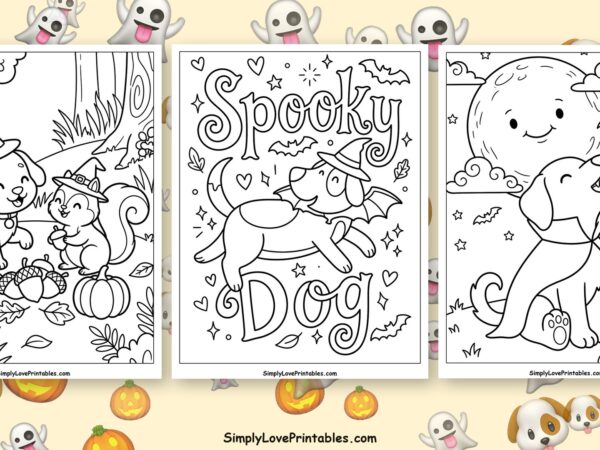 halloween dog coloring pages featured image