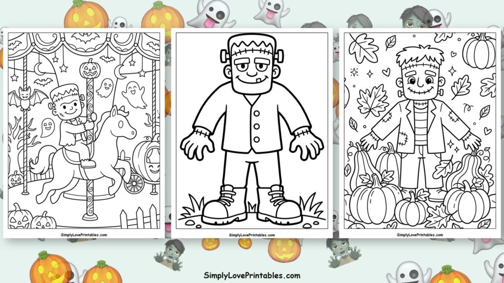 halloween frankenstein coloring pages featured image
