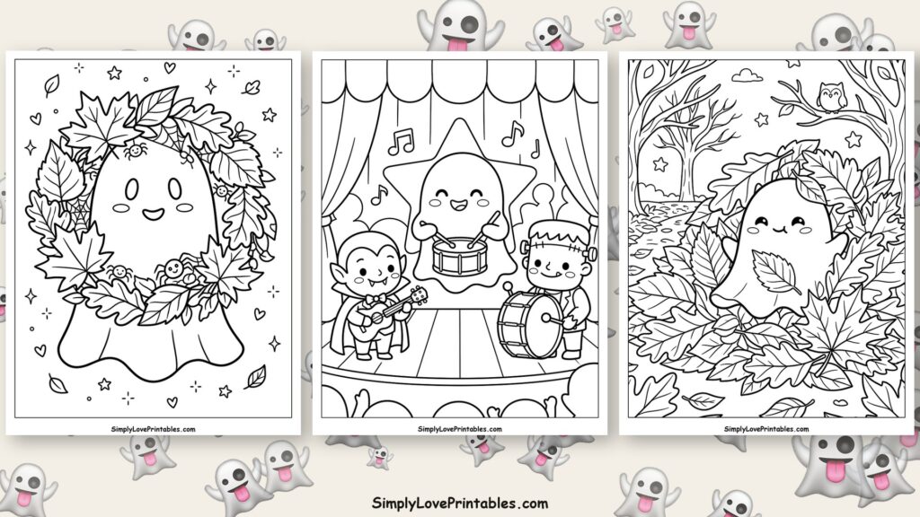 halloween ghost coloring pages featured image