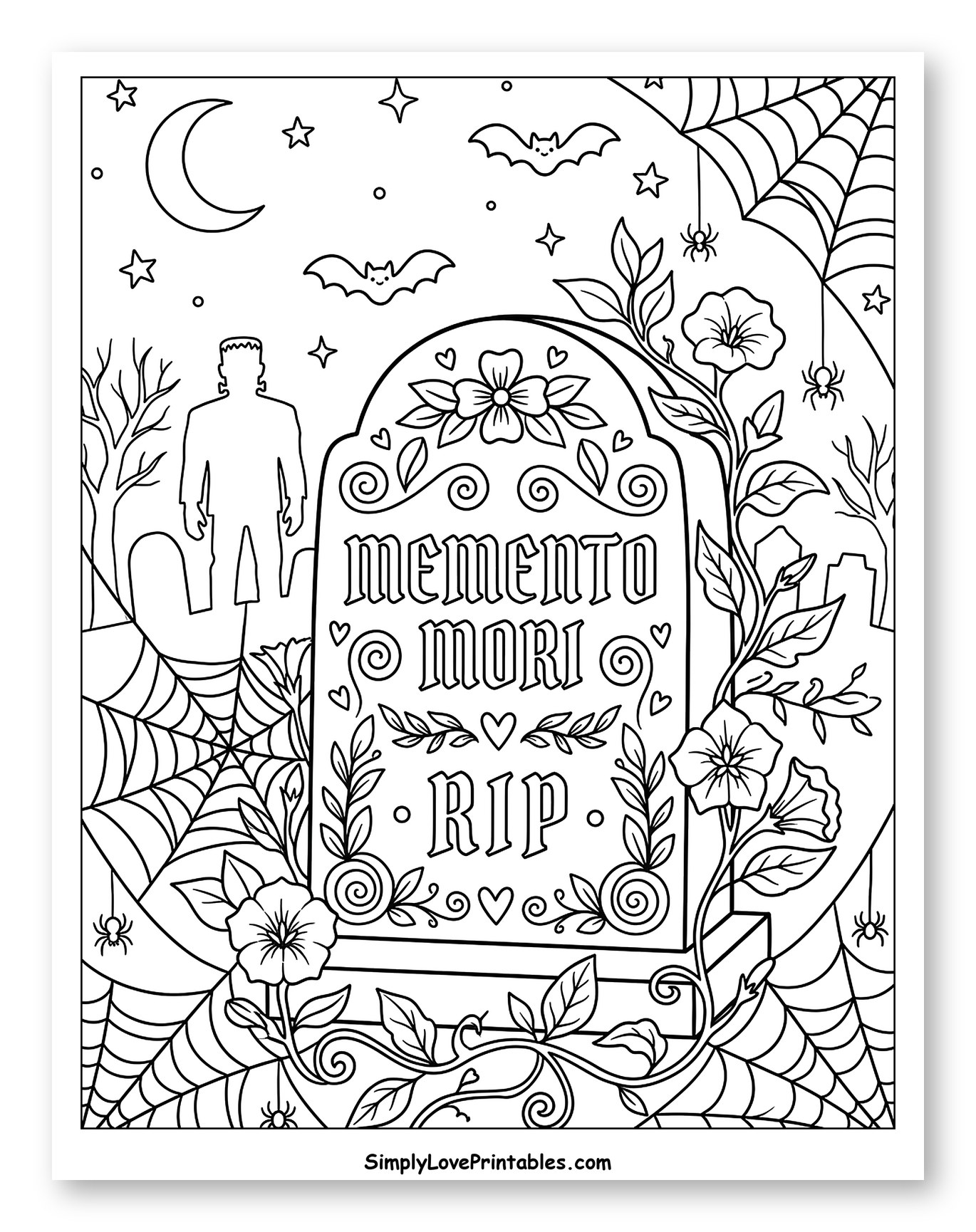 Halloween Graveyard Scene with Frankenstein