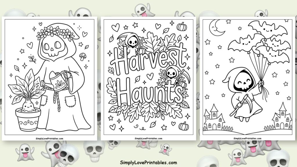 halloween grim reaper coloring pages featured image