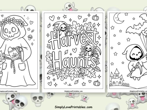 halloween grim reaper coloring pages featured image