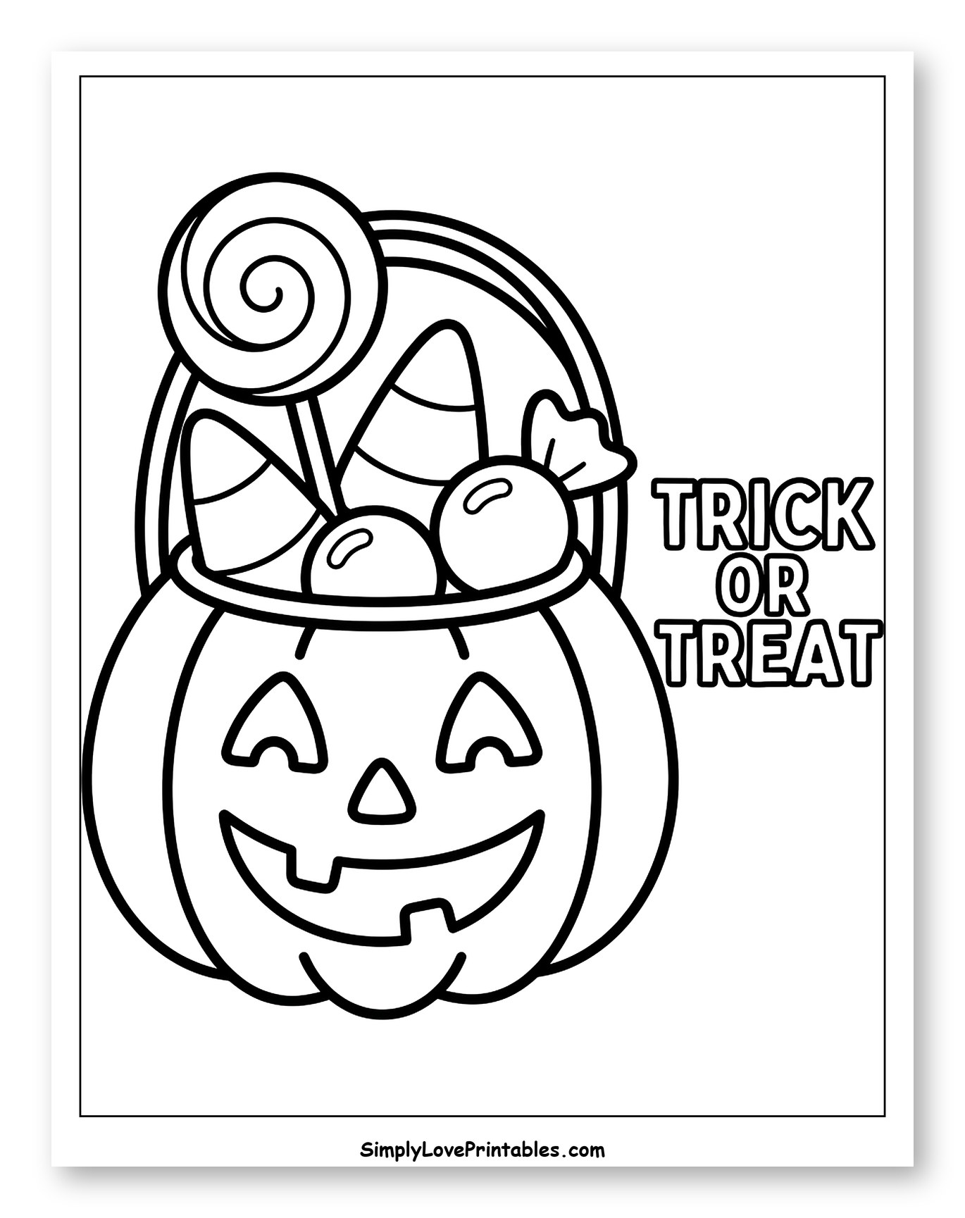 Halloween Jack-o'-lantern Basket with Trick or Treat Candy