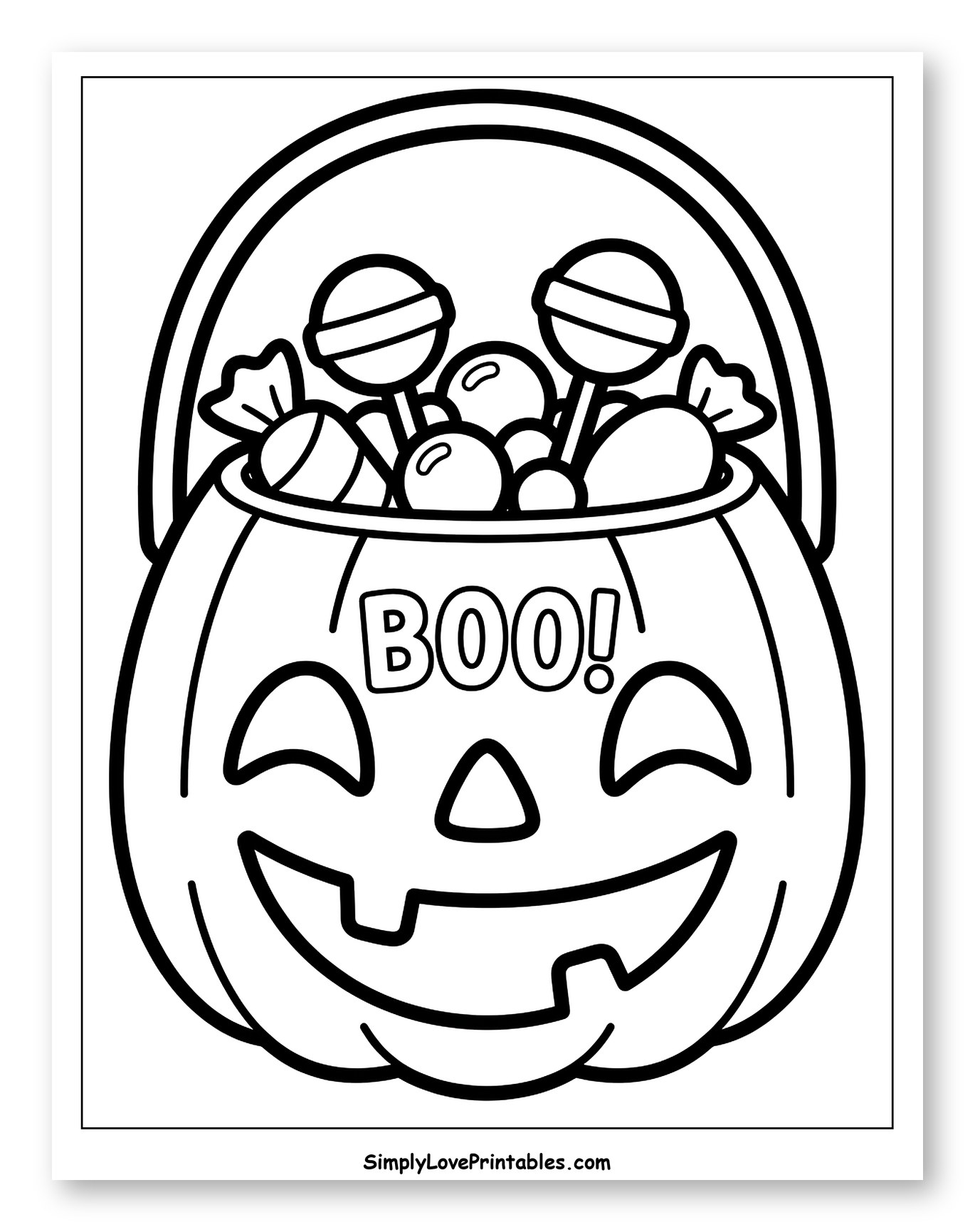 Halloween Jack-o'-Lantern Treat Pail with Candy to Color for Toddlers