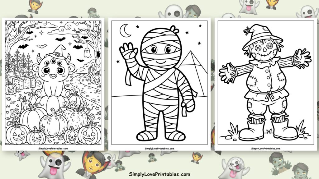 halloween monster coloring pages featured image