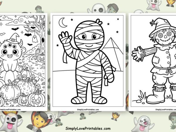 halloween monster coloring pages featured image