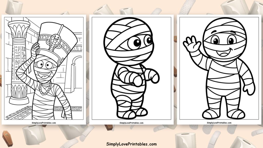 halloween mummy coloring pages featured image