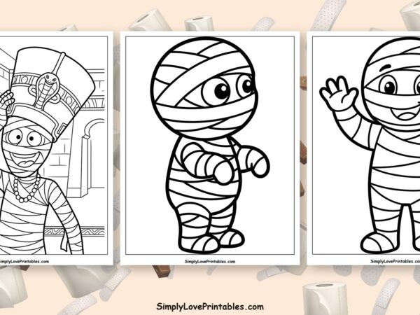 halloween mummy coloring pages featured image