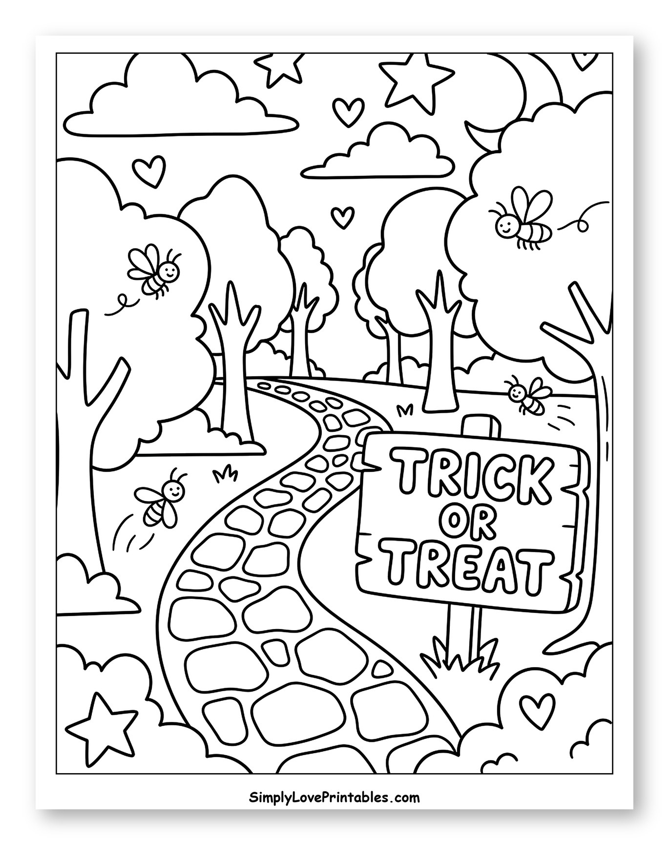 Halloween Path with Bees and Trick or Treat