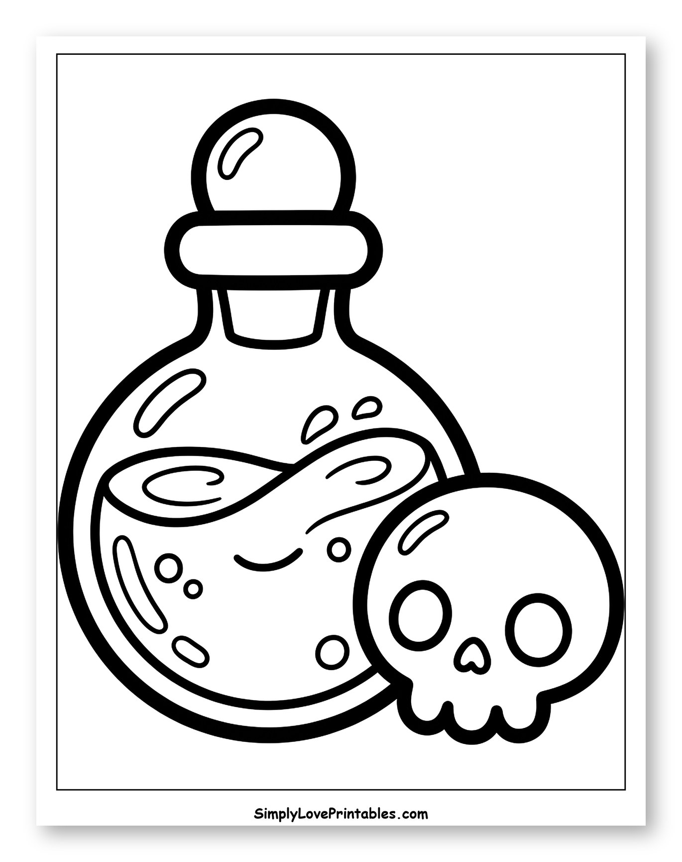 Halloween Potion Bottle and Skull