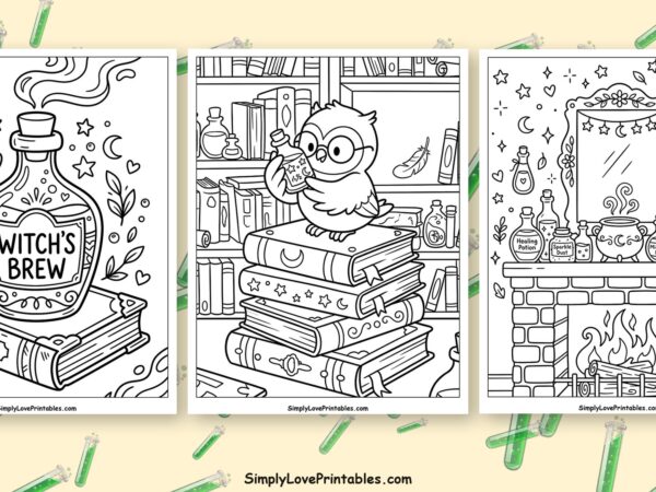 halloween Potion bottle coloring pages featured image