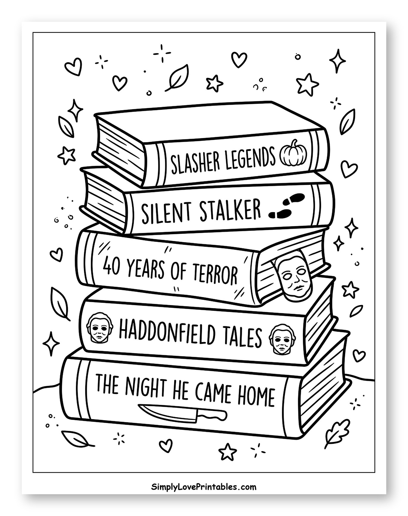 Halloween Slasher Legend Book Stack