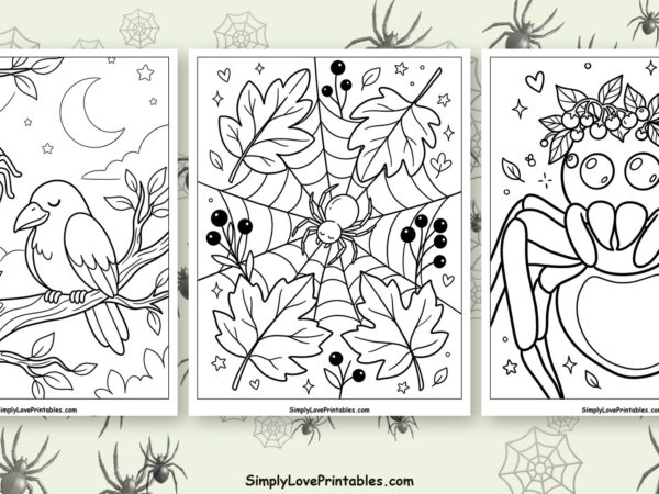 halloween spider coloring pages featured image