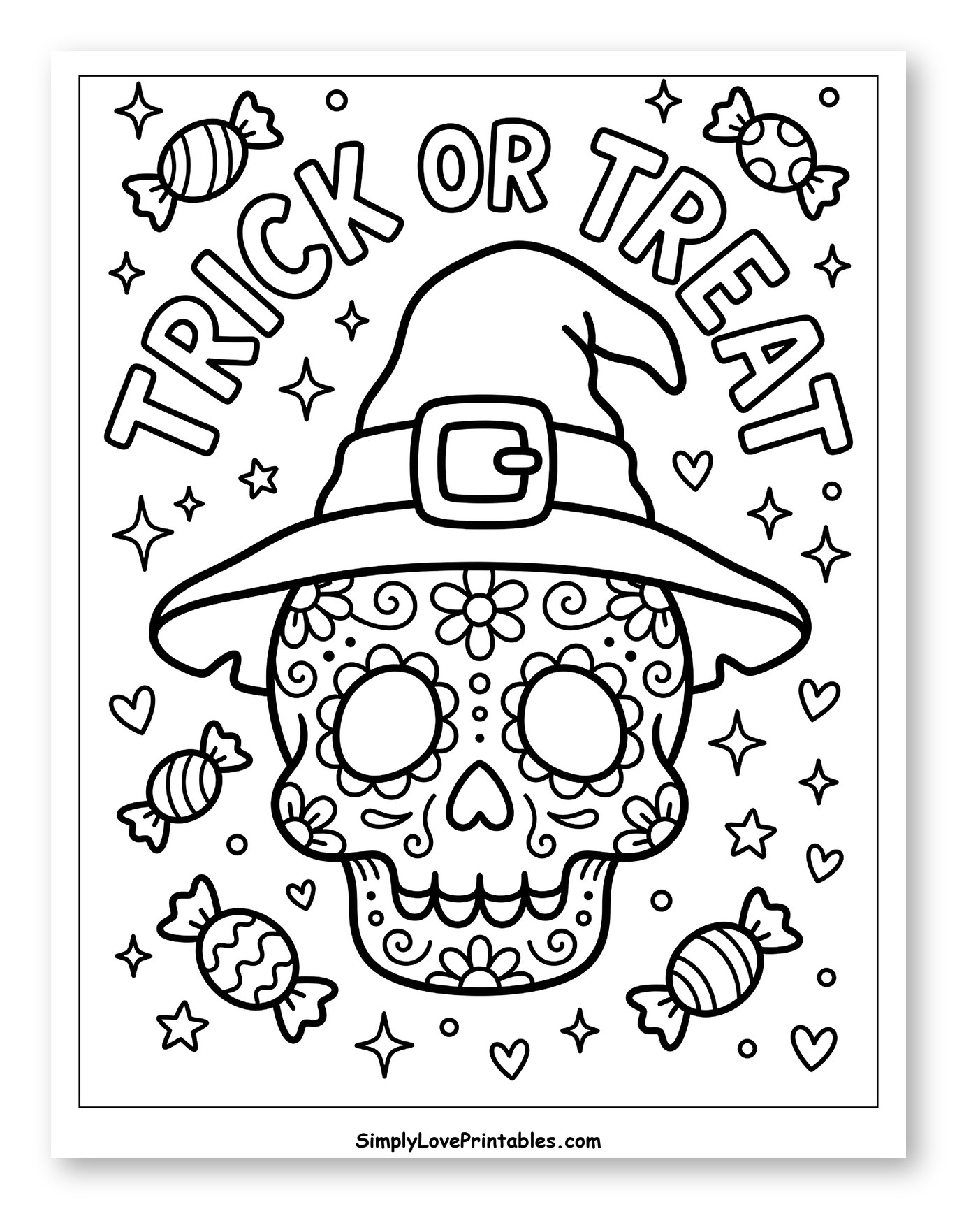 Halloween Sugar Skull with Trick or Treat