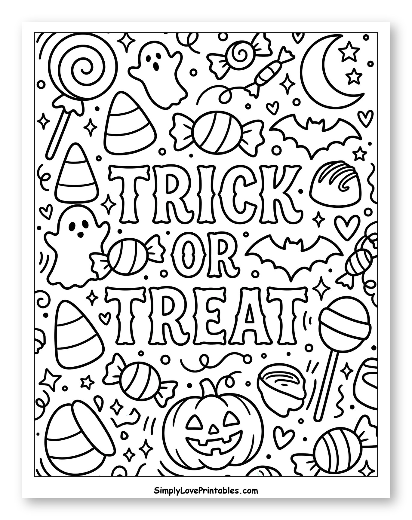 Halloween Trick or Treat Candy and Ghosts