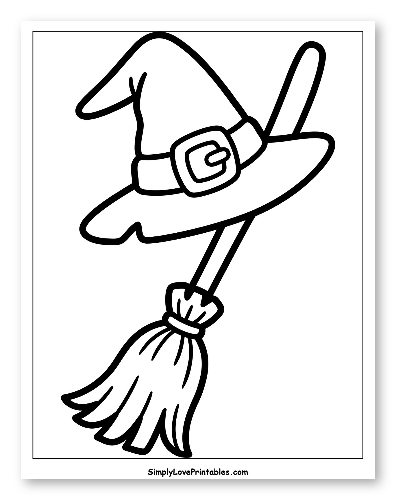 Halloween Witch Hat and Broomstick