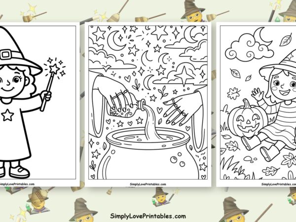 halloween witches coloring pages featured image