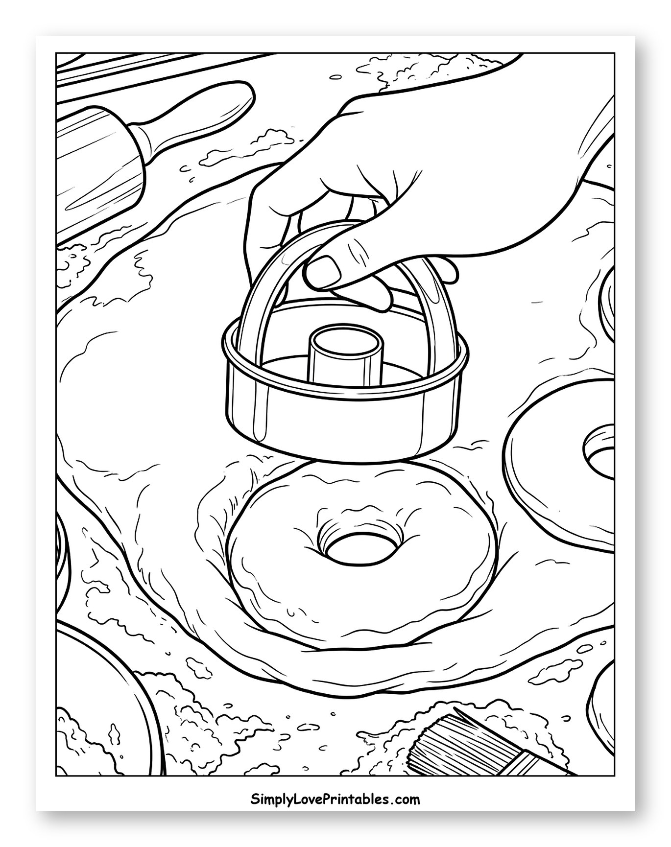 Hand Cutting Donuts from Dough to Color