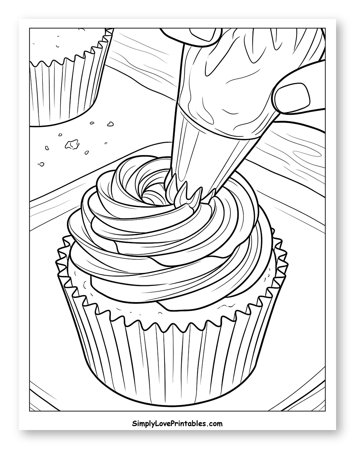 Hand Decorating Cupcake with Frosting