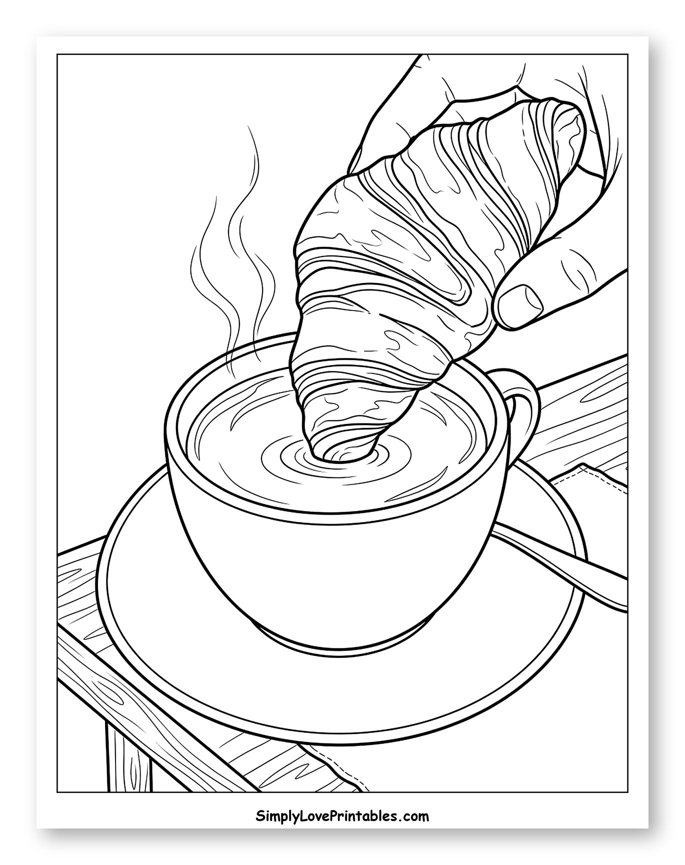 Hand Dipping Croissant into Hot Coffee