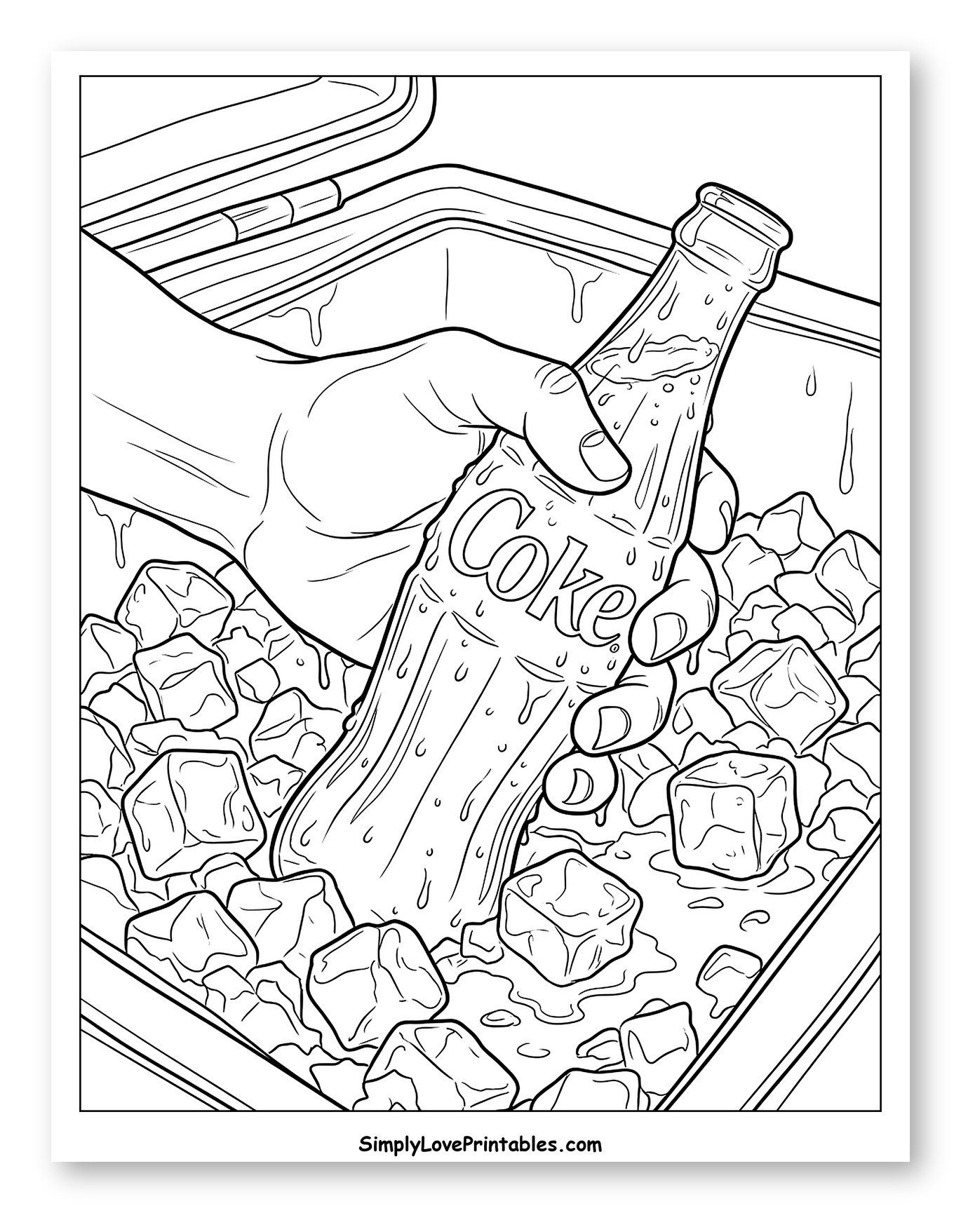 Hand Grabbing a Refreshing Coke Bottle from Ice to Color