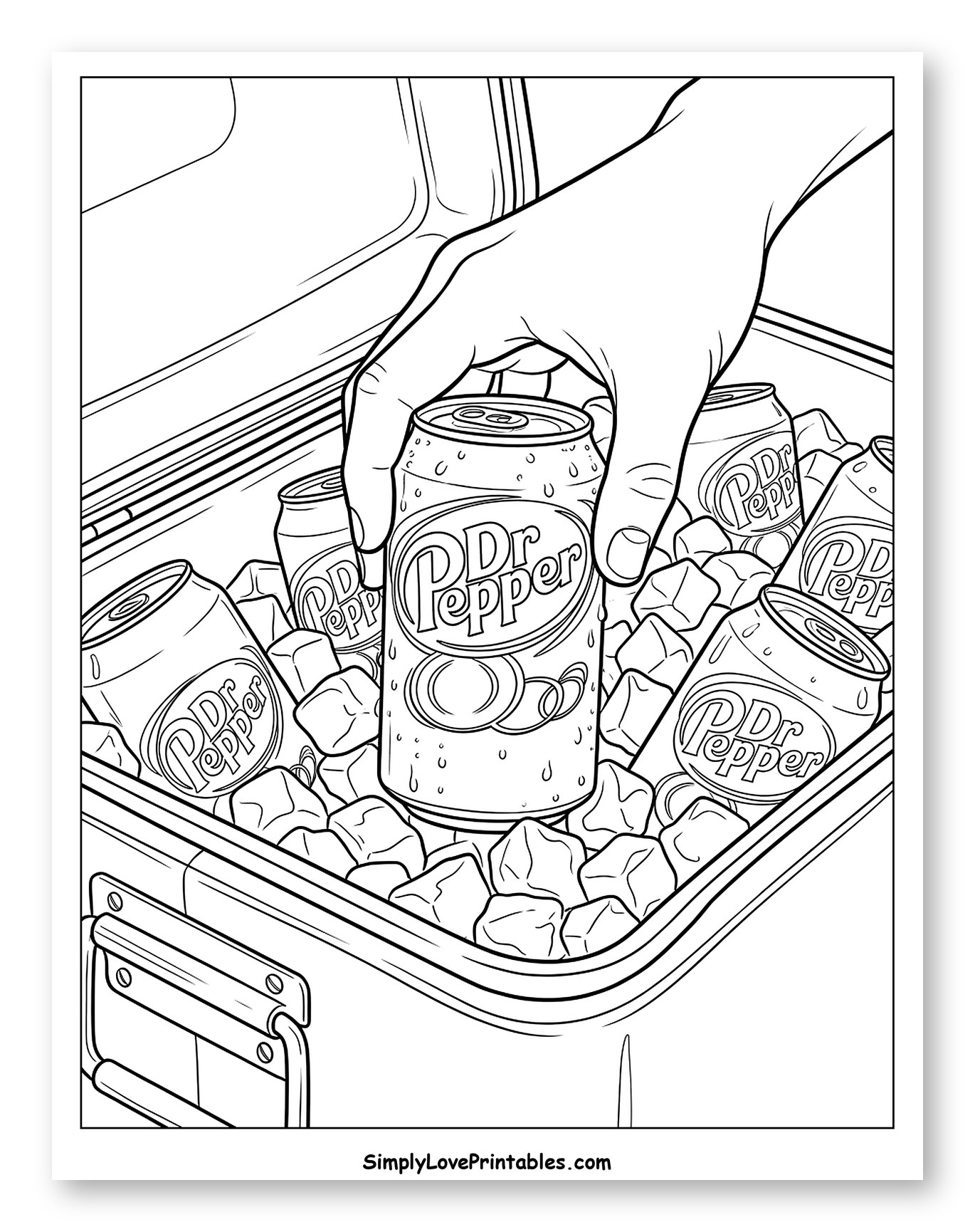 Hand Grabbing Cold Dr Pepper from Cooler