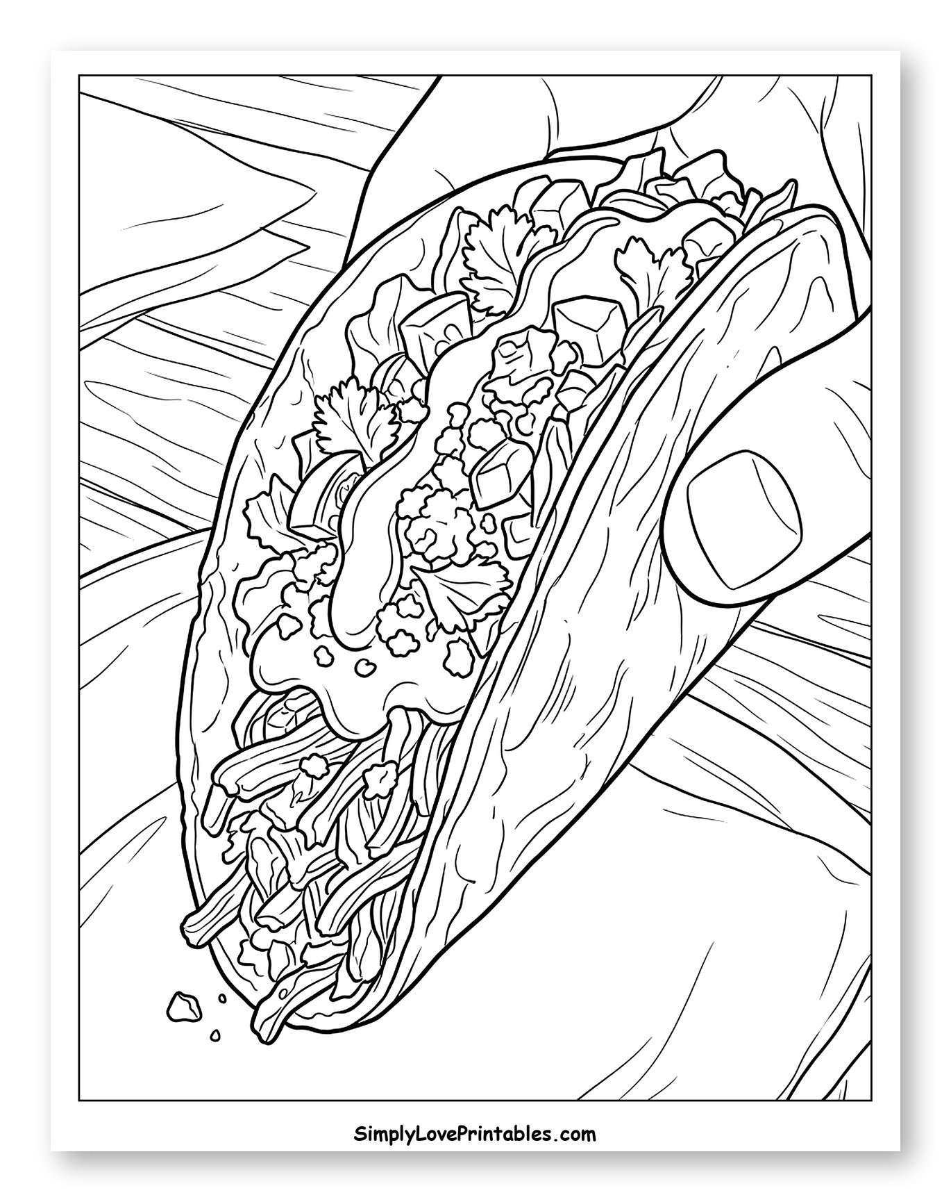 Hand Holding a Delicious Crunchy Taco