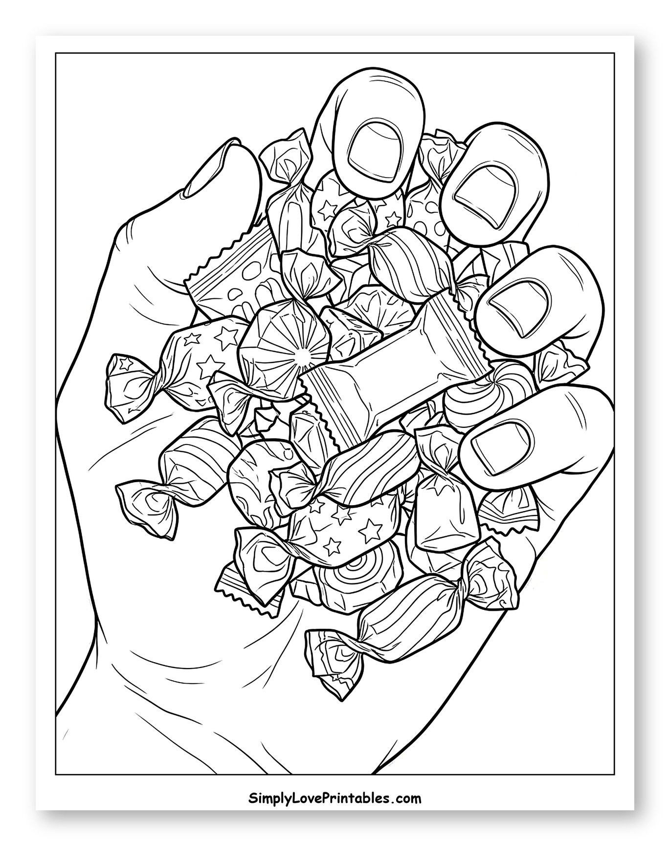 Hand Holding a Pile of Wrapped Candies