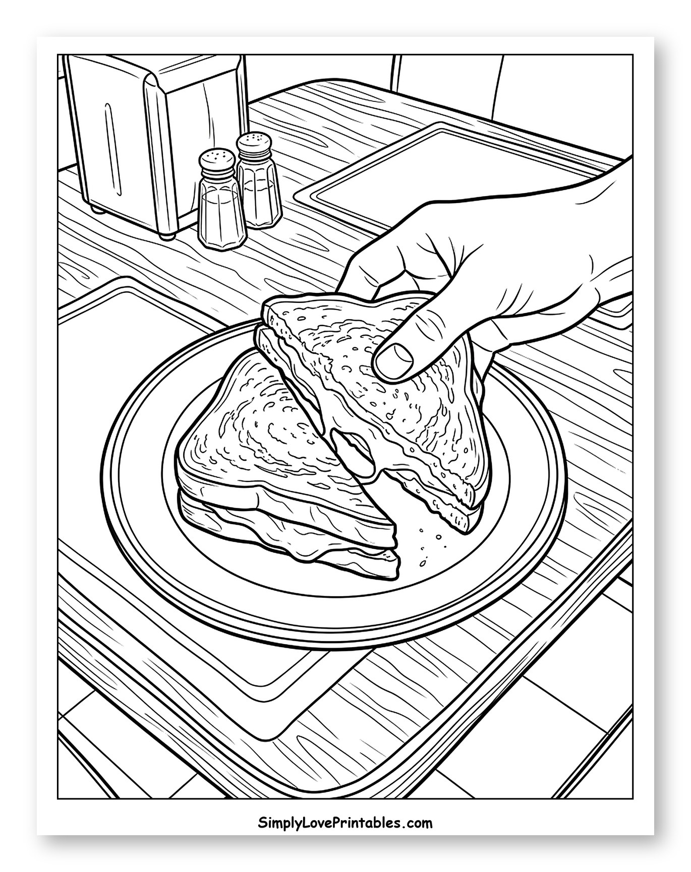 Hand Picking Up Grilled Cheese Sandwich