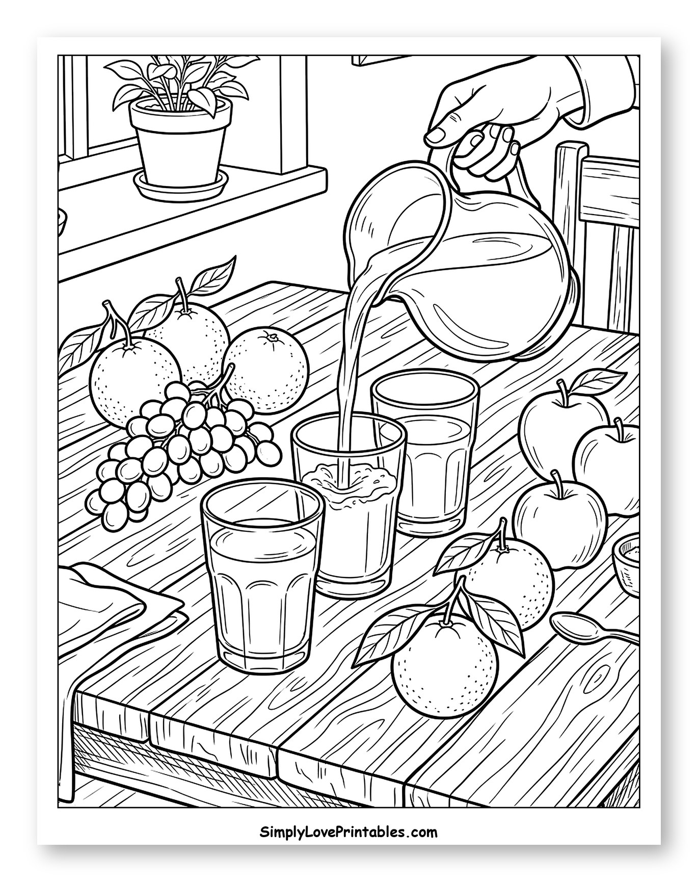 Hand Pouring Juice into Glasses with Fresh Fruit to Color