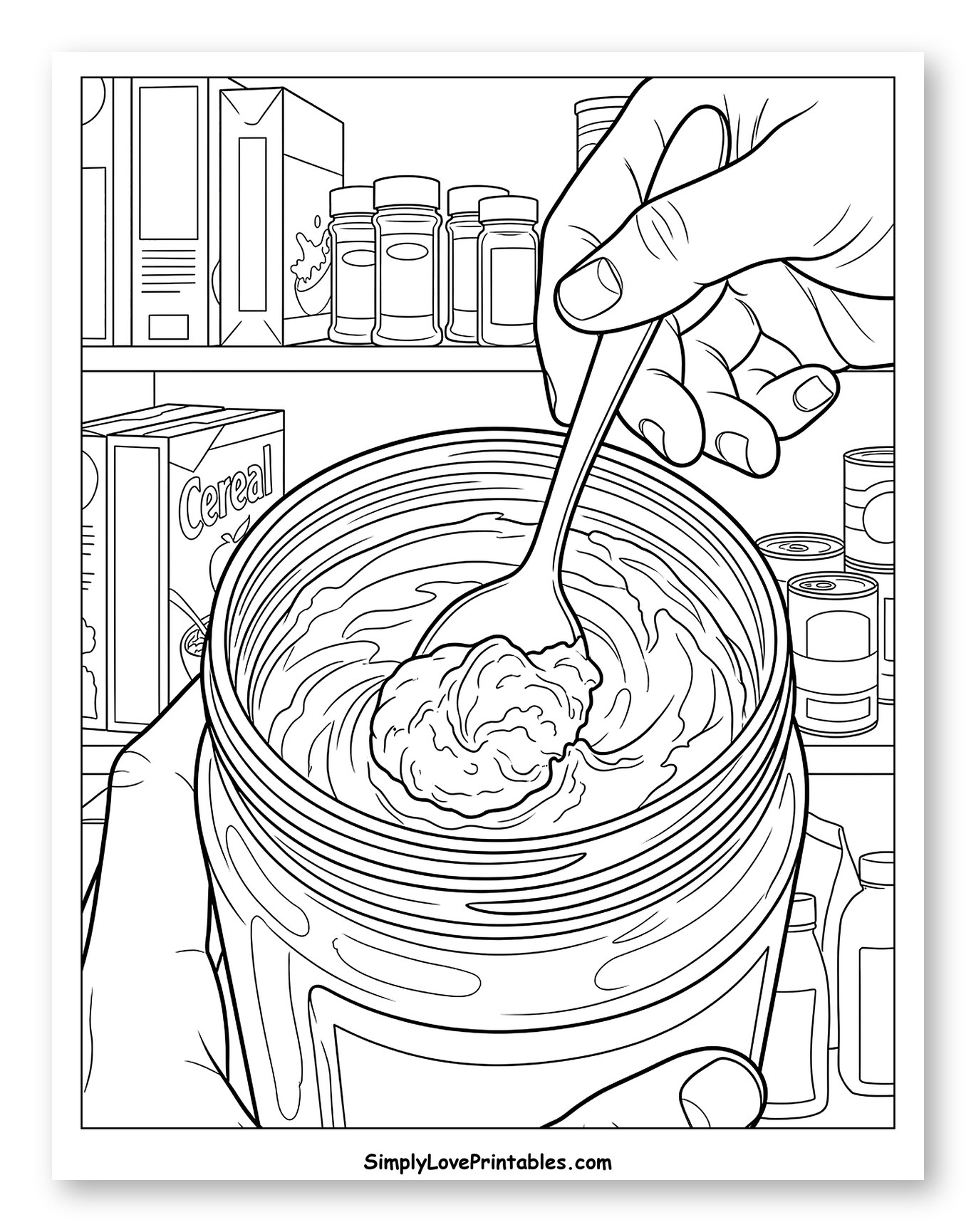 Hands Scooping Peanut Butter from a Jar