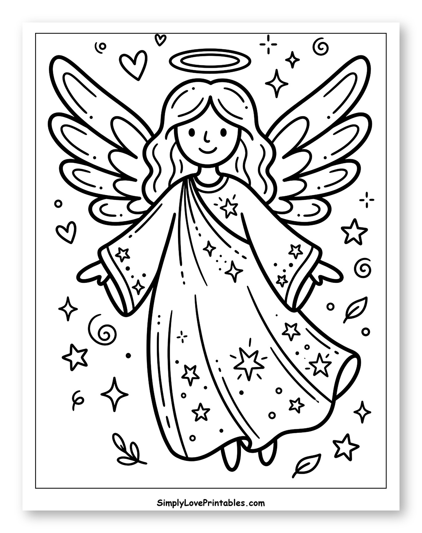 Happy Angel Surrounded by Stars