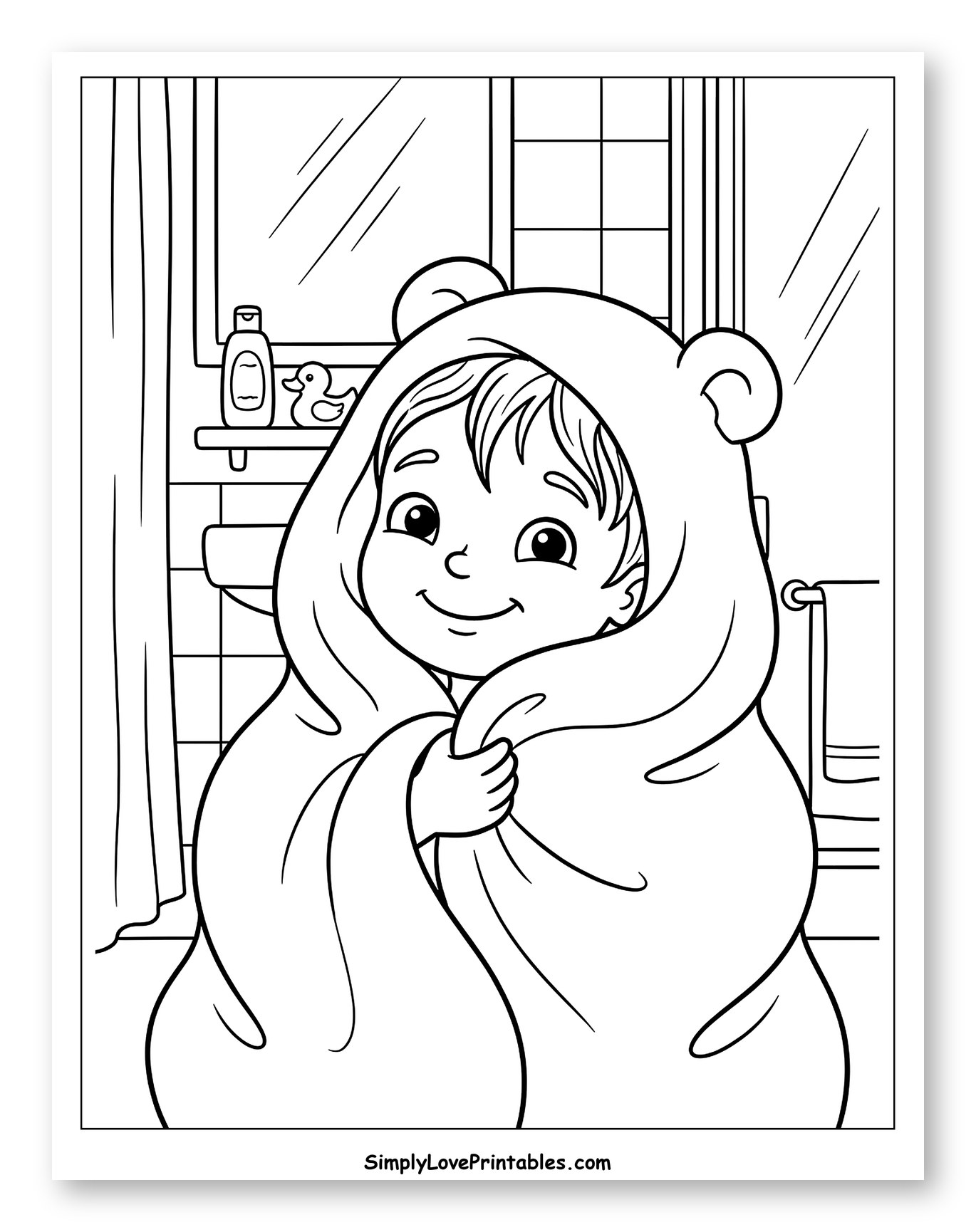 Happy Baby in Bear Hooded Towel