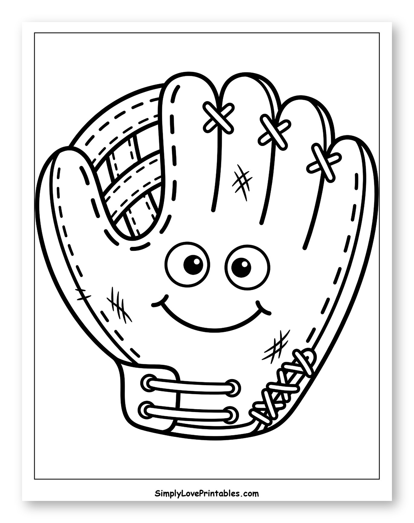 Happy Baseball Glove Character
