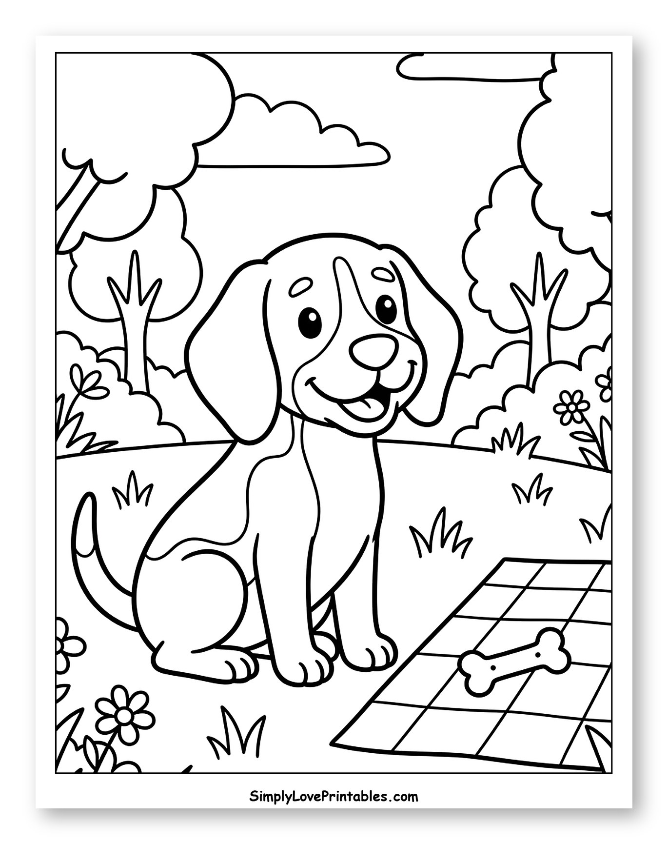 Happy Beagle Puppy in a Sunny Park