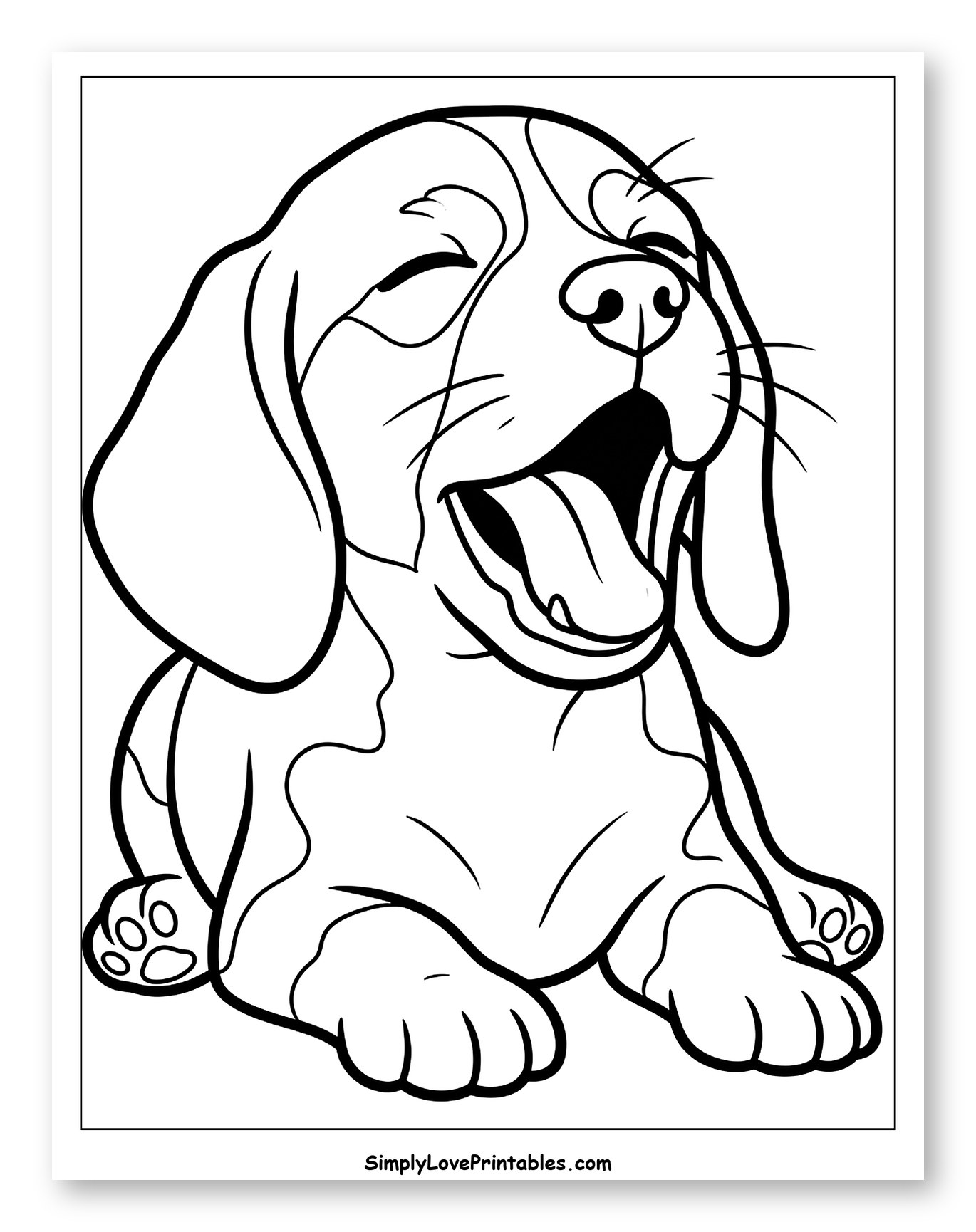 Happy Beagle Puppy Yawning